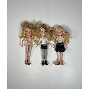 Vintage 2001 BRATZ Girl Figure Dolls Multicolor Blonde Hair Lot Of 3 FLAWS AS IS